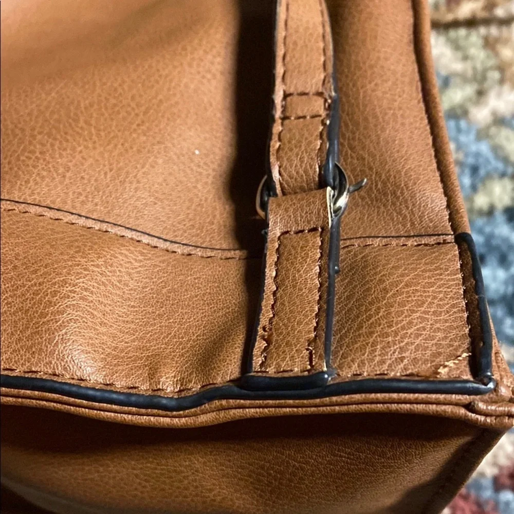 Brown  Backpack Small Totebag School Practical Utility